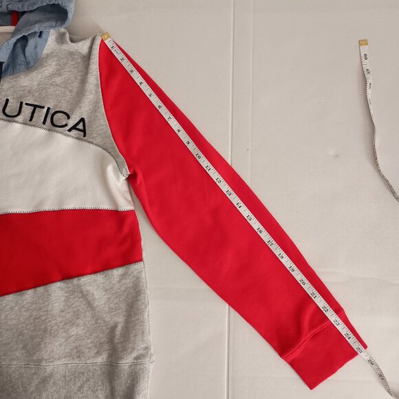 Nautica Boys Red White Blue Pullover Hoodie Sweatshirt Size XL - Picture 13 of 16